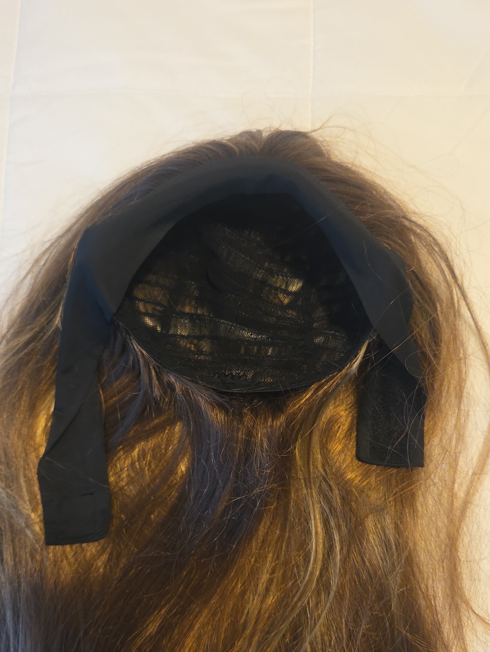 Synthetic Long Straight Women’s Hairpiece with Subtle Blonde Highlights - Picture 2 of 3